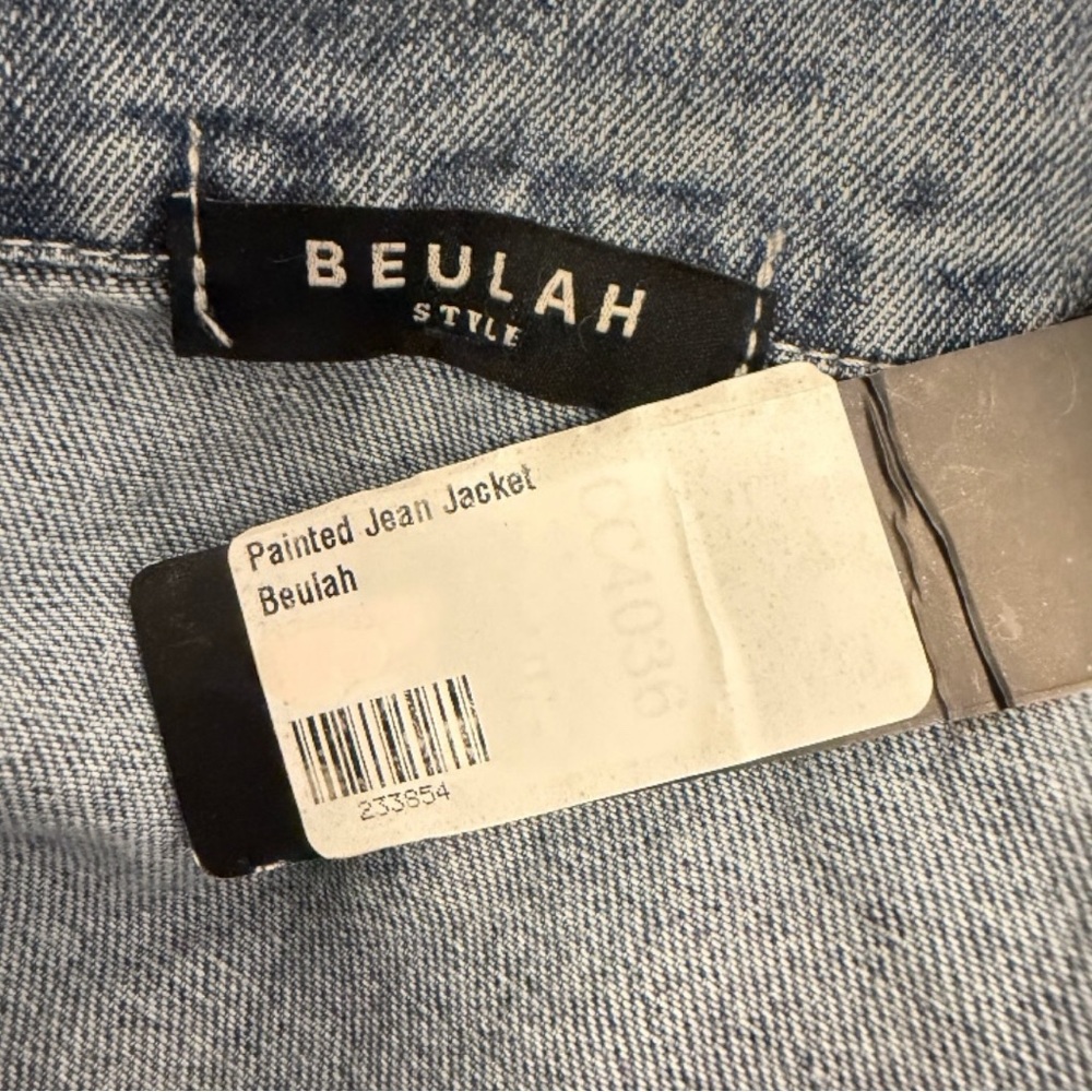 Beulah Splattered Paint Pollock Painted Oversized Distressed Denim Jean Jacket - Picture 15 of 16